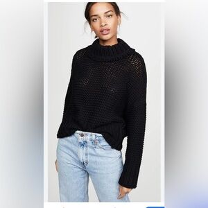 Free People Black Cowl Neck Sweater